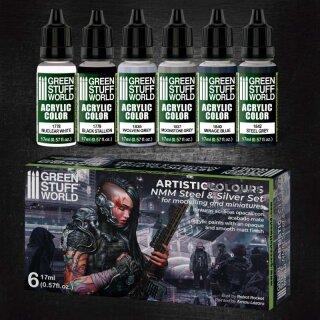 Acrylfarbe Farbset - NMM Stahl und Silber (6)