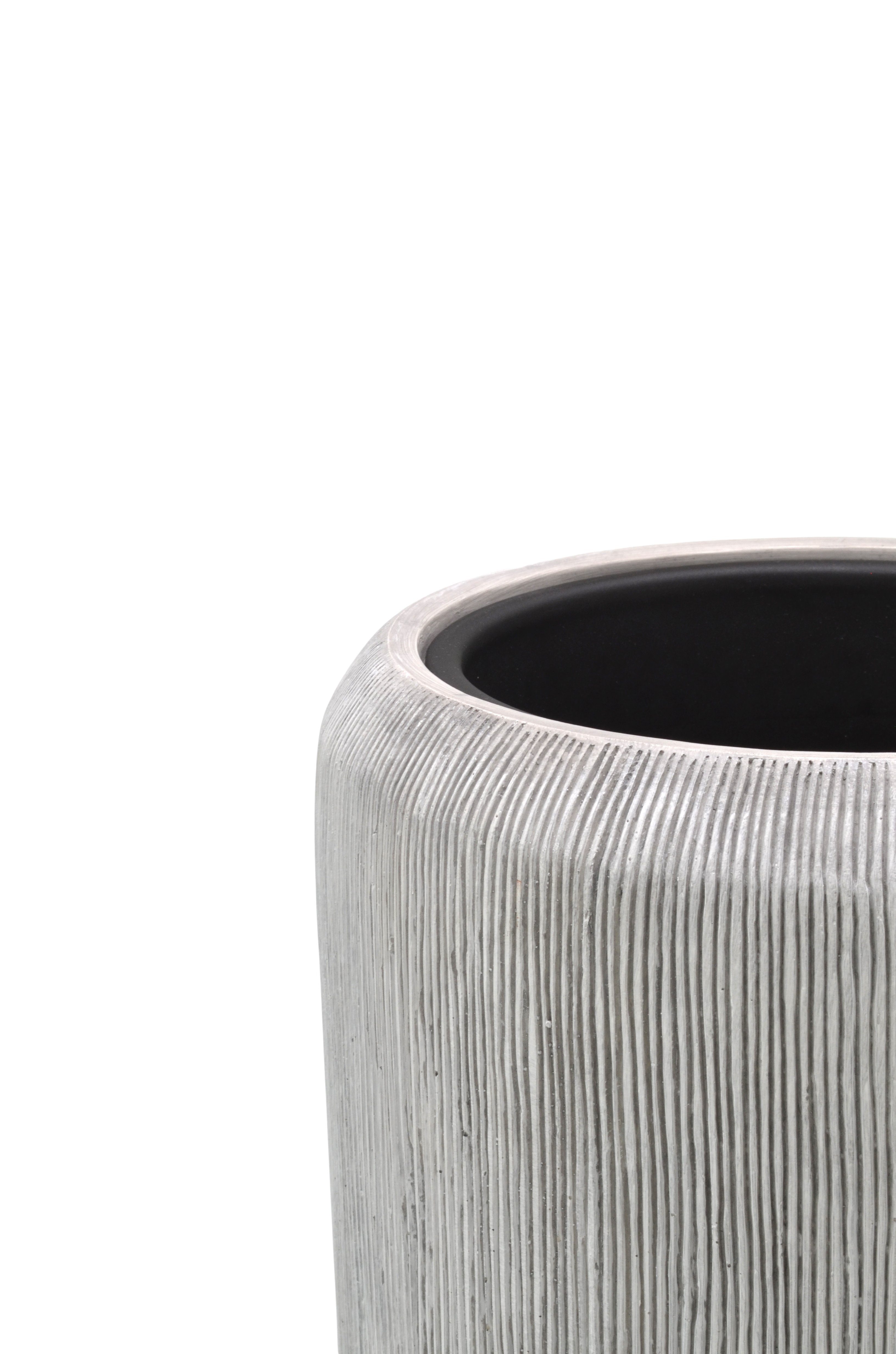 Flingora Bodenvase Esmee, mit Einsatz - Fiberglas - Indoor & Outdoor - Grauweiß - Höhe 75 cm