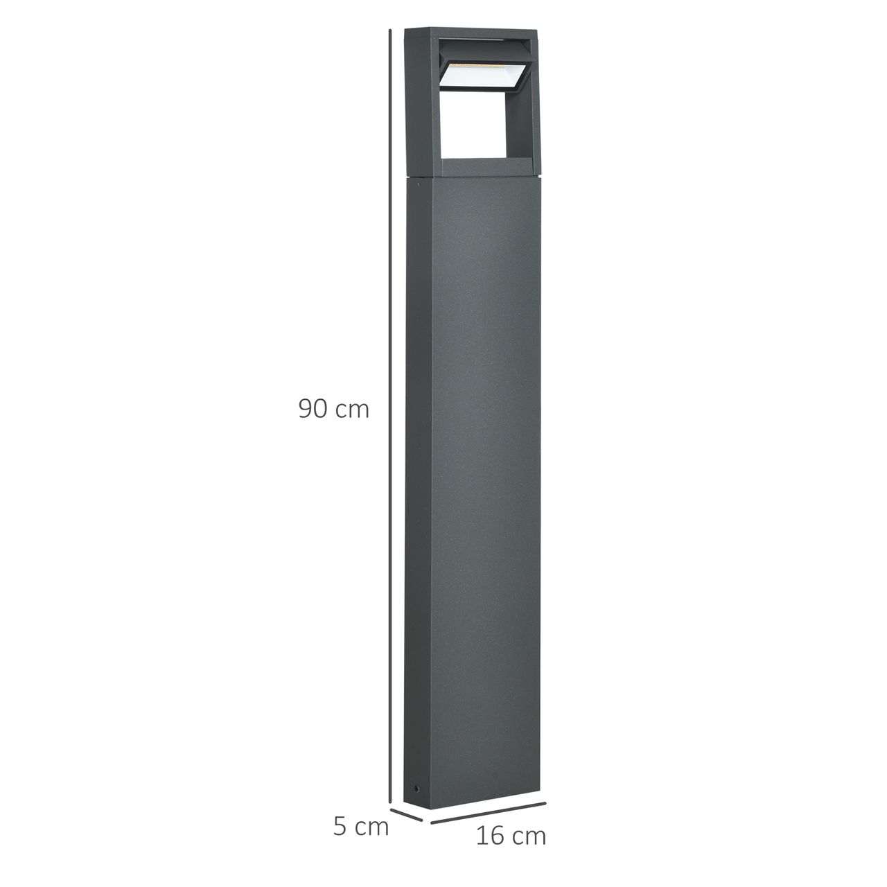 Outsunny Gartenlampe, Wegleuchte, LED Gartenleuchte Verstellbar IP65 Wasserdicht