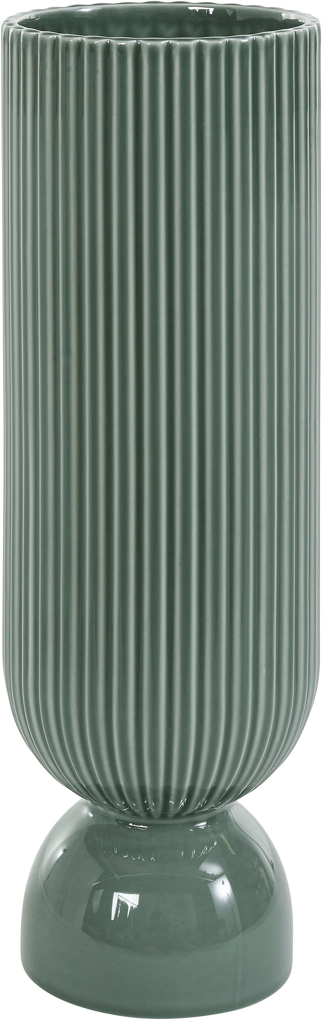 andas Dekovase Vase aus Steingut, Rillen-Optik (1 St), Höhe 37 cm
