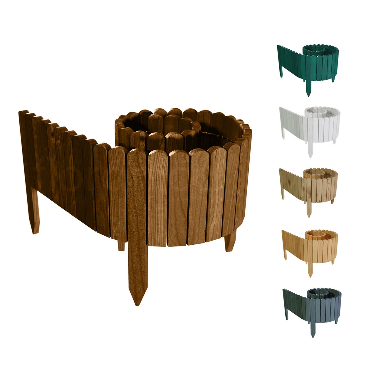 Pemicont Rollborder Flexibler Holzzaun Rolborder Beeteinfassung Rasenkante Gartenzaun