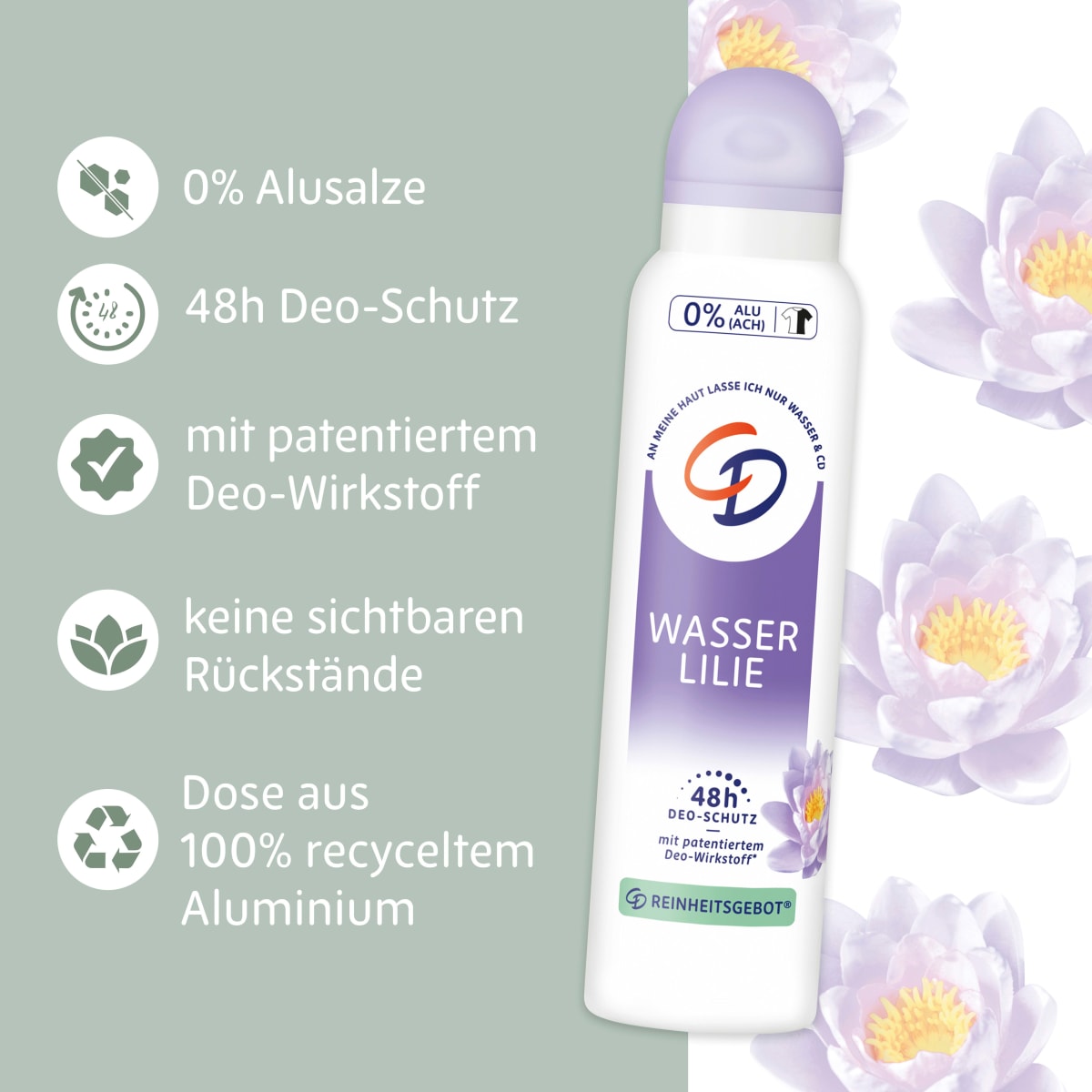 Deospray Wasserlilie 24h, 150 ml