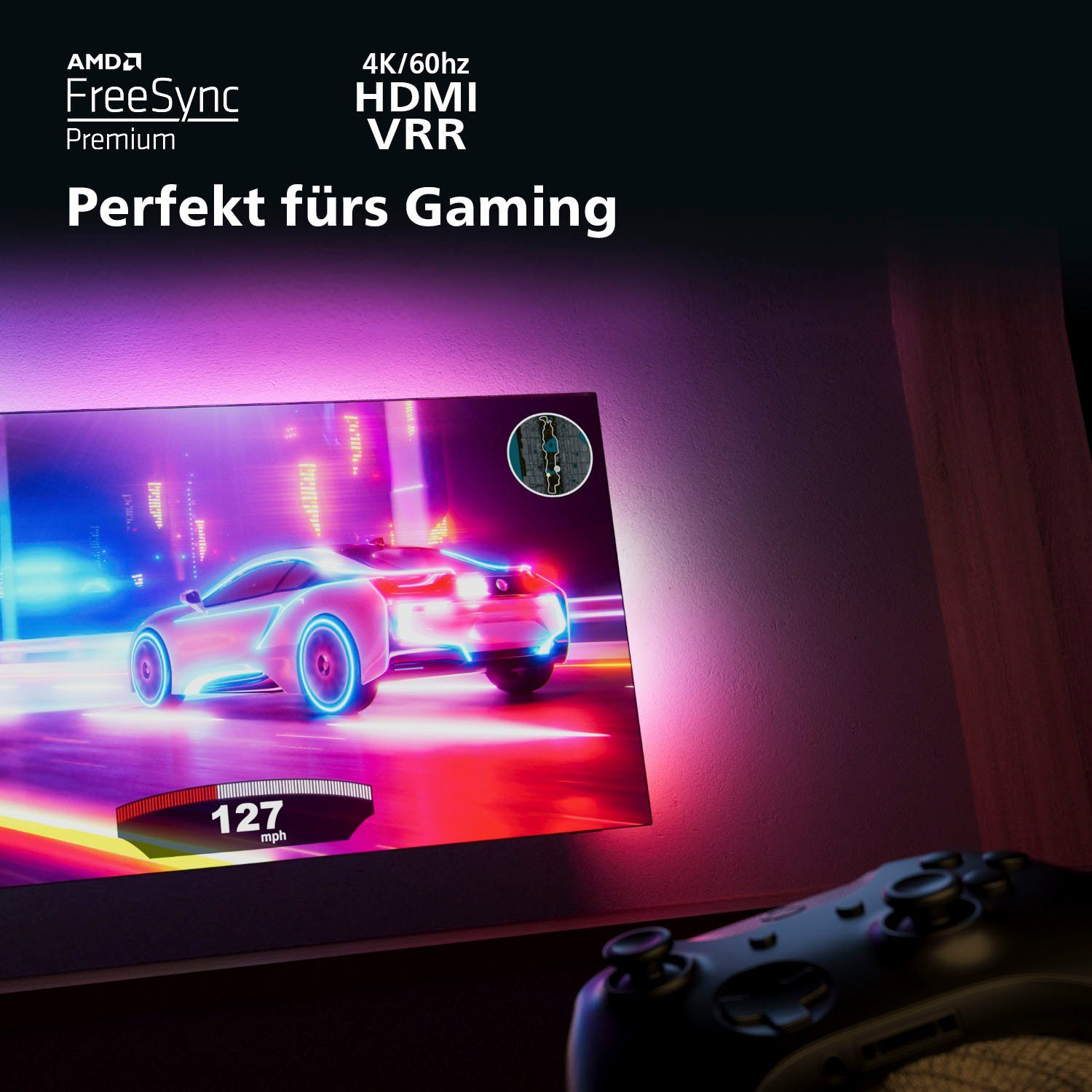 Philips 50PUS8548/12 LED-Fernseher (126 cm/50 Zoll, 4K Ultra HD, Android TV, Google TV, Smart-TV, 3-seitiges Ambilight)