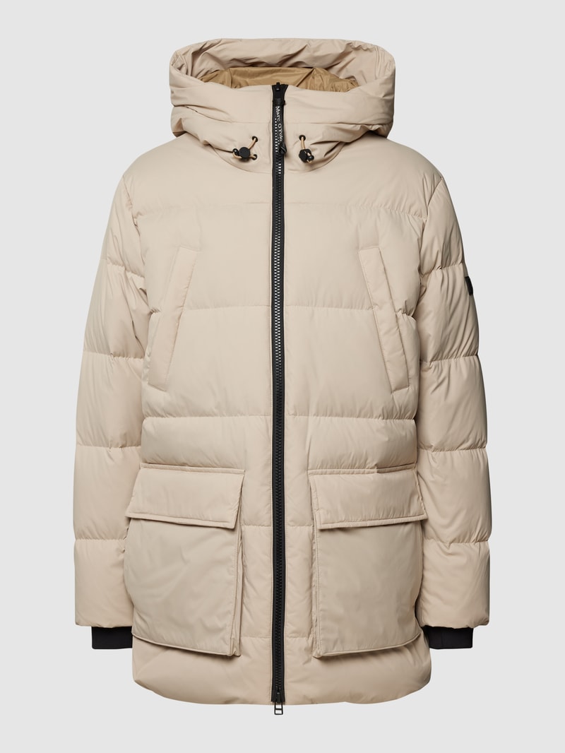 Daunenjacke mit Kapuze in sand