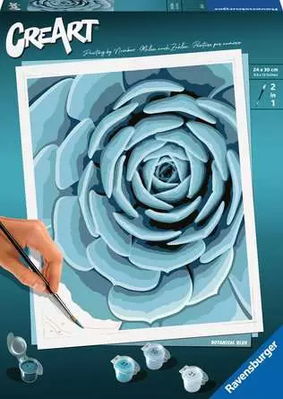 CreArt Botanisches Blau - Malen nach Zahlen für Erwachsene