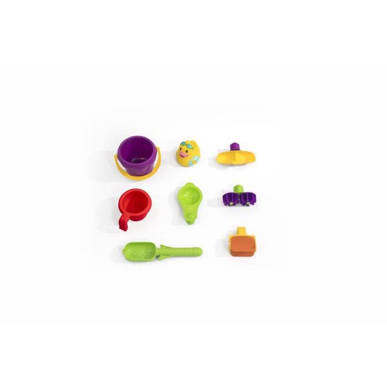 Step2 Summer Showers Splash Table d'eau avec 8 Accessoires | Table de Jeu Enfant a Eau | Table d'activité / Jouet pour Le Jardin bleu