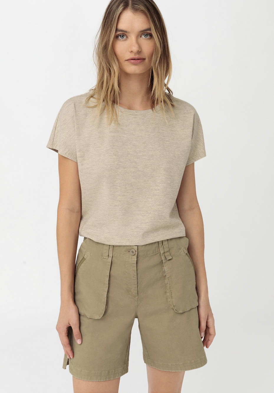 Kurzarmshirt aus Bio-Merinowolle mit Hanf und Bio-Baumwolle