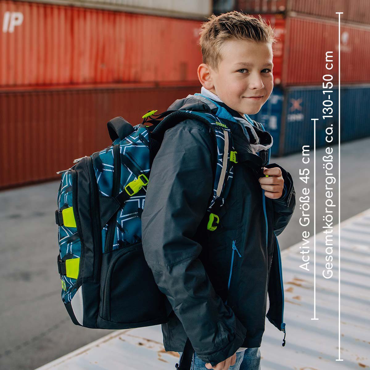 neoxx Schulrucksack Active, Flash yourself, aus recycelten PET-Flaschen