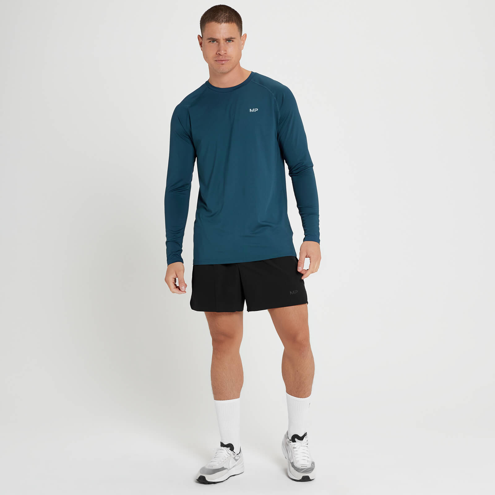 T-shirt à manches longues MP Velocity pour hommes – Bleu sarcelle