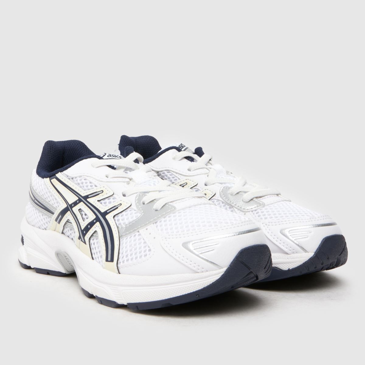 ASICS vita & marinblå gel-1130 Junior träningsskor