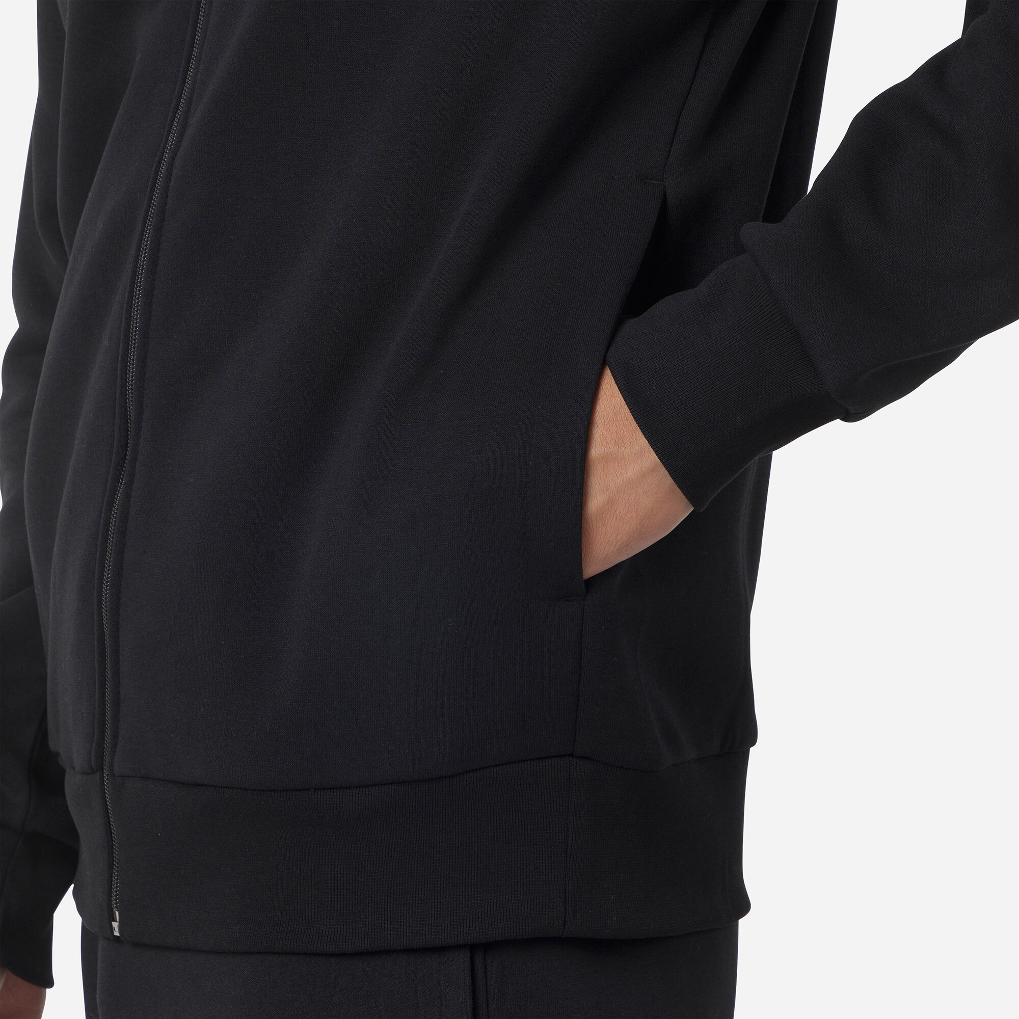 Sweat à capuche zippé molletonné Logo Homme