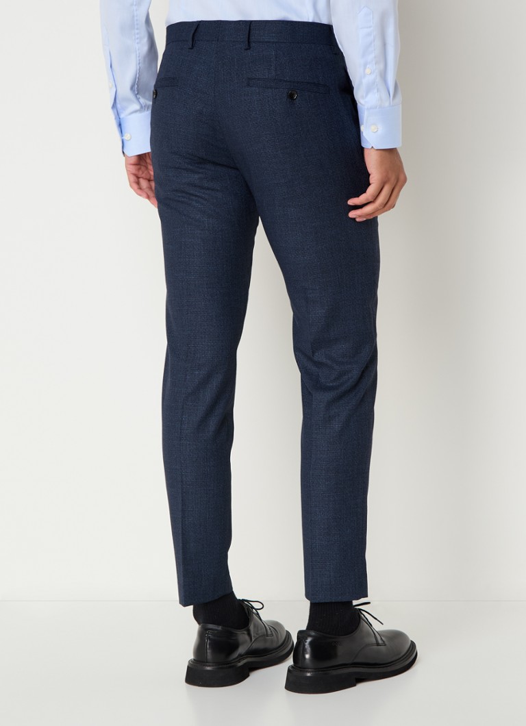 Pantaloni Strelson Kynd slim fit, dintr-un amestec de in și melanj