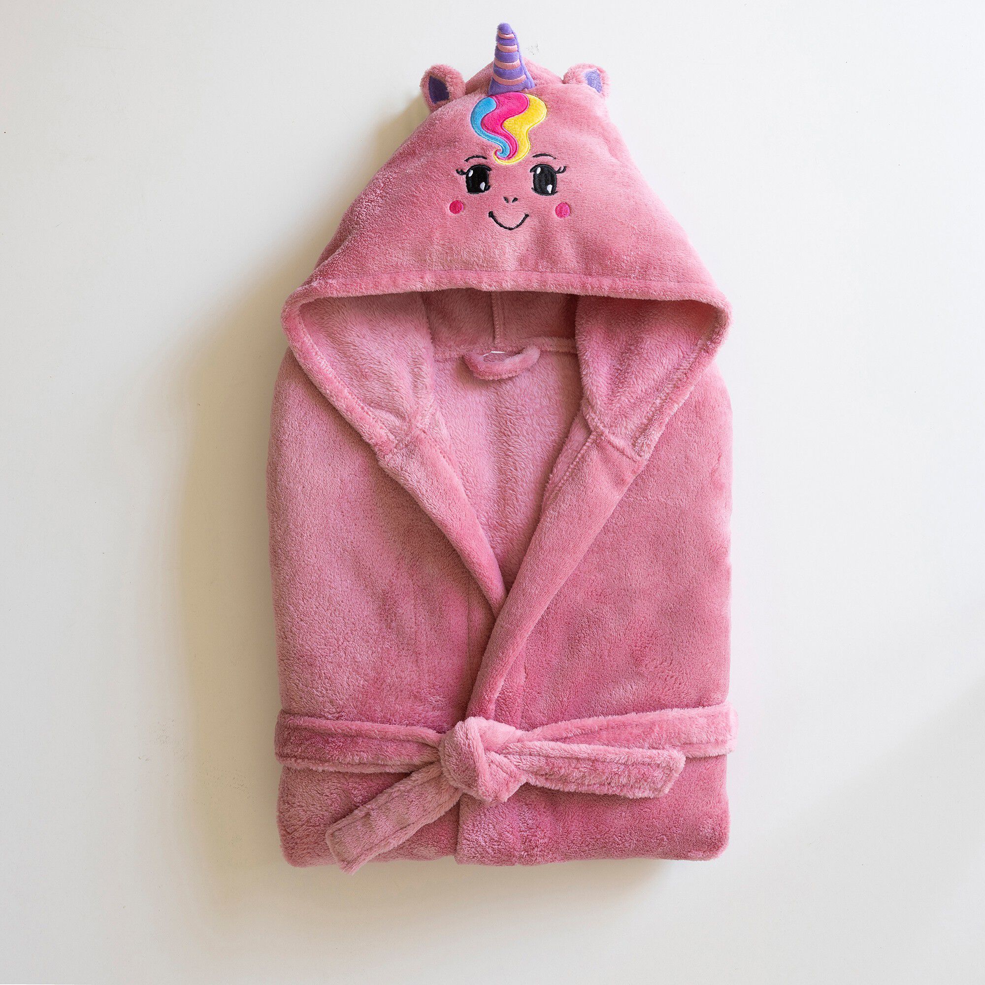 Peignoir de bain enfant licorne à capuche microfibre toute douce