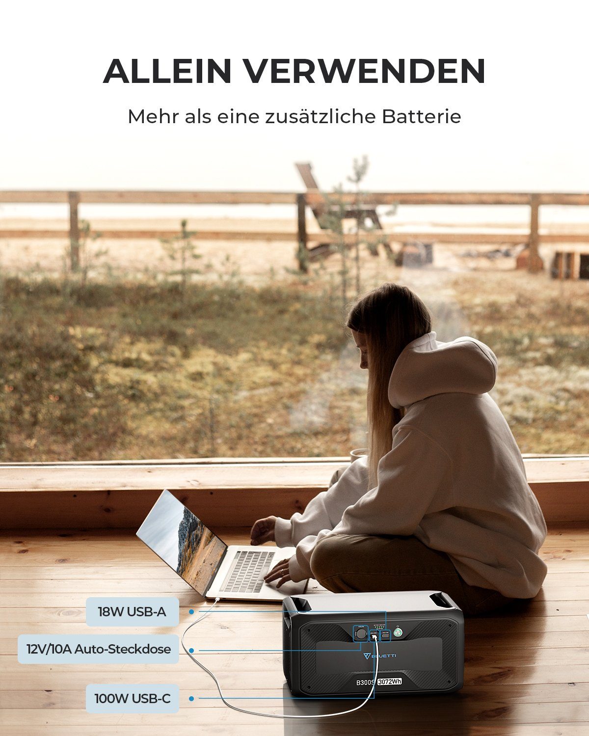 BLUETTI Stromerzeuger AC500+B300S 5000W/3072Wh Solargenerator, (Modulares Stromversorgungssystem, mit 6 5000W AC Ausgängen), für Hausgebrauch, Notfall, Stromausfall