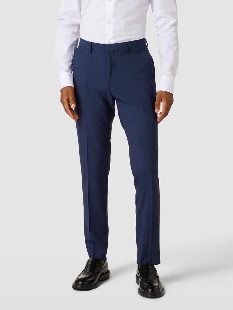Slim Fit Anzug mit Strukturmuster in marineblau