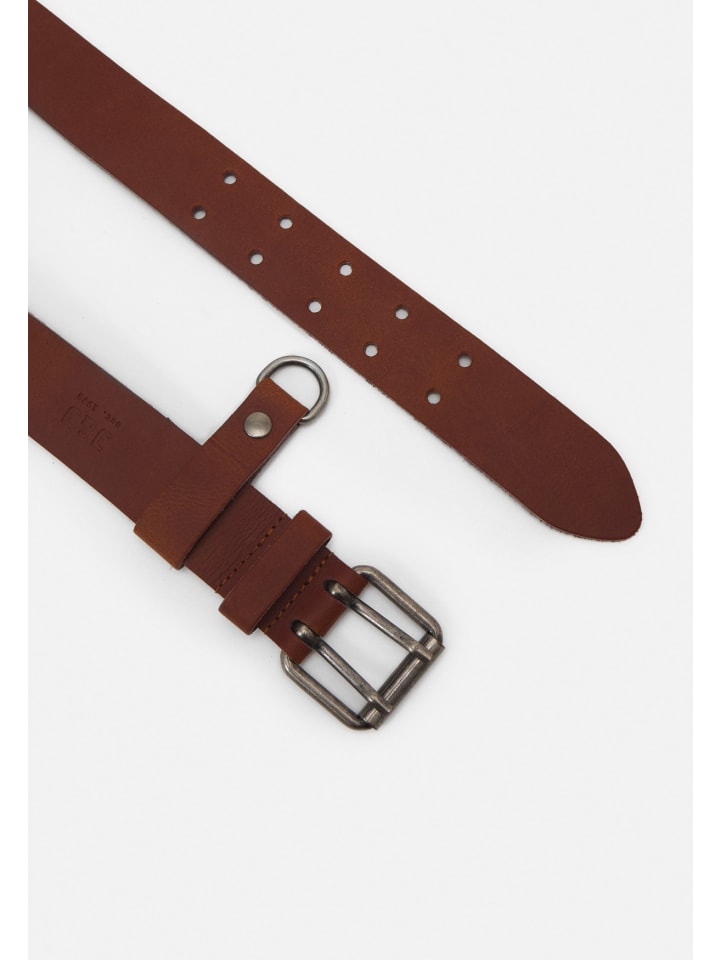 Jack & Jones Ledergürtel JACMICHIGAN KEYHANGER Doppeldorn Herrengürtel in Mittelbraun günstig kaufen 80 cm