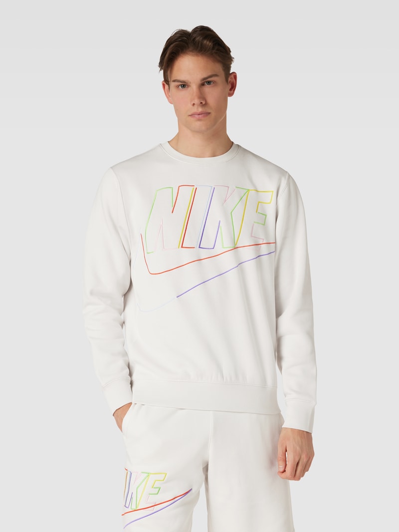 Sweatshirt mit Rundhalsausschnitt in offwhite