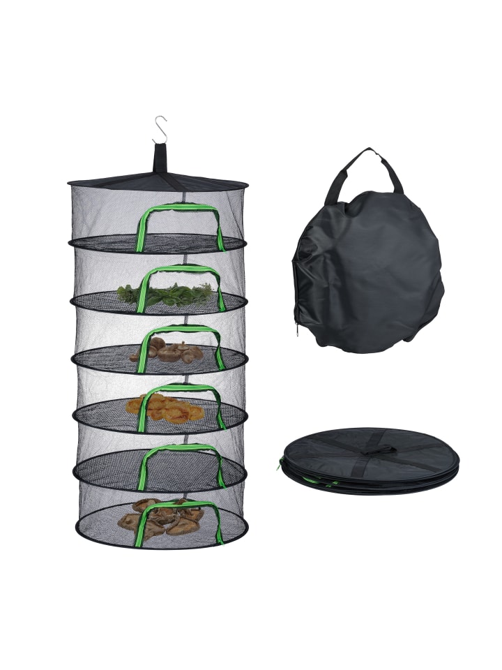 relaxdays Trockennetz in Schwarz -  (H)120 x Ø 60 cm günstig kaufen onesize