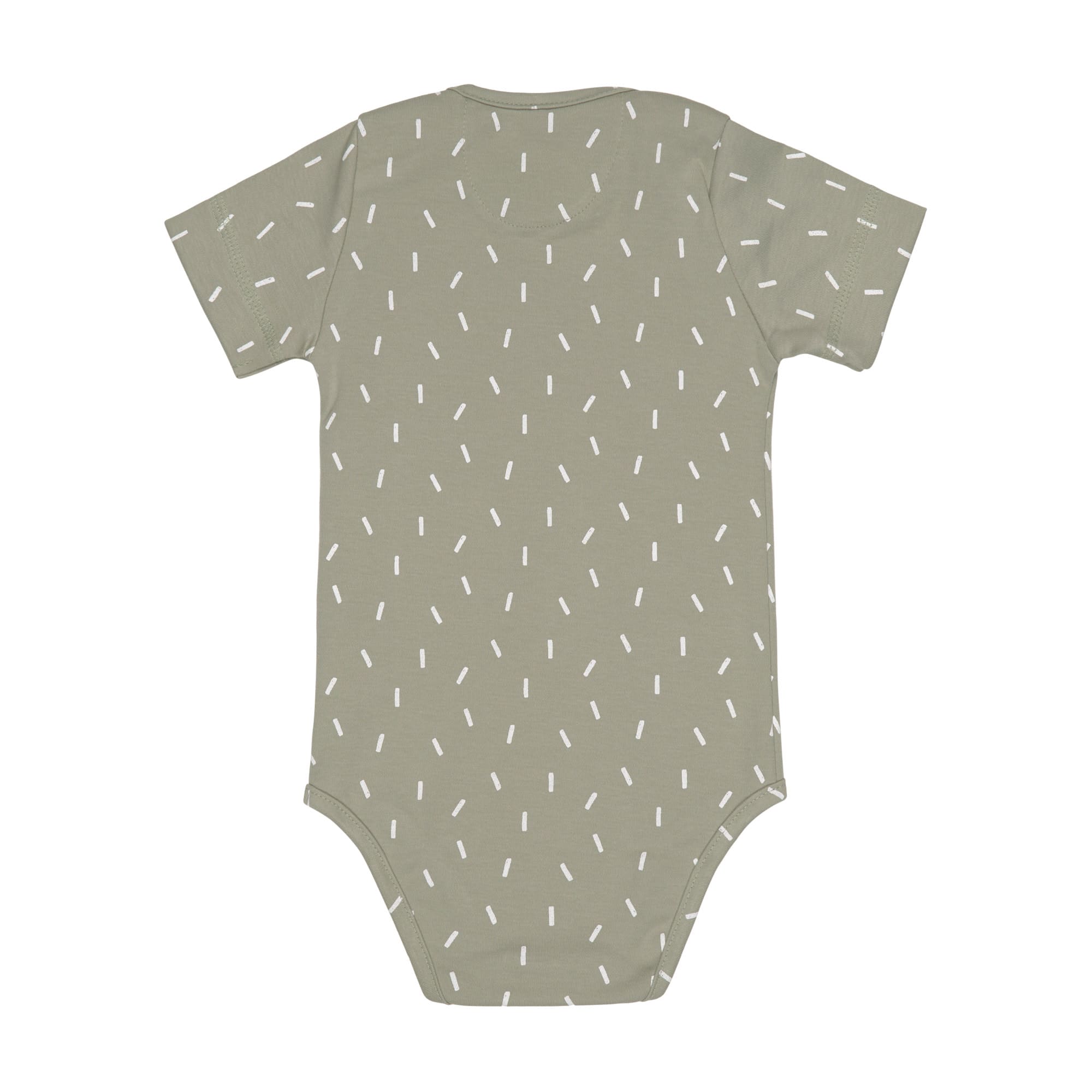 Baby Body kurzarm - Bio Baumwolle, Striche, Oliv