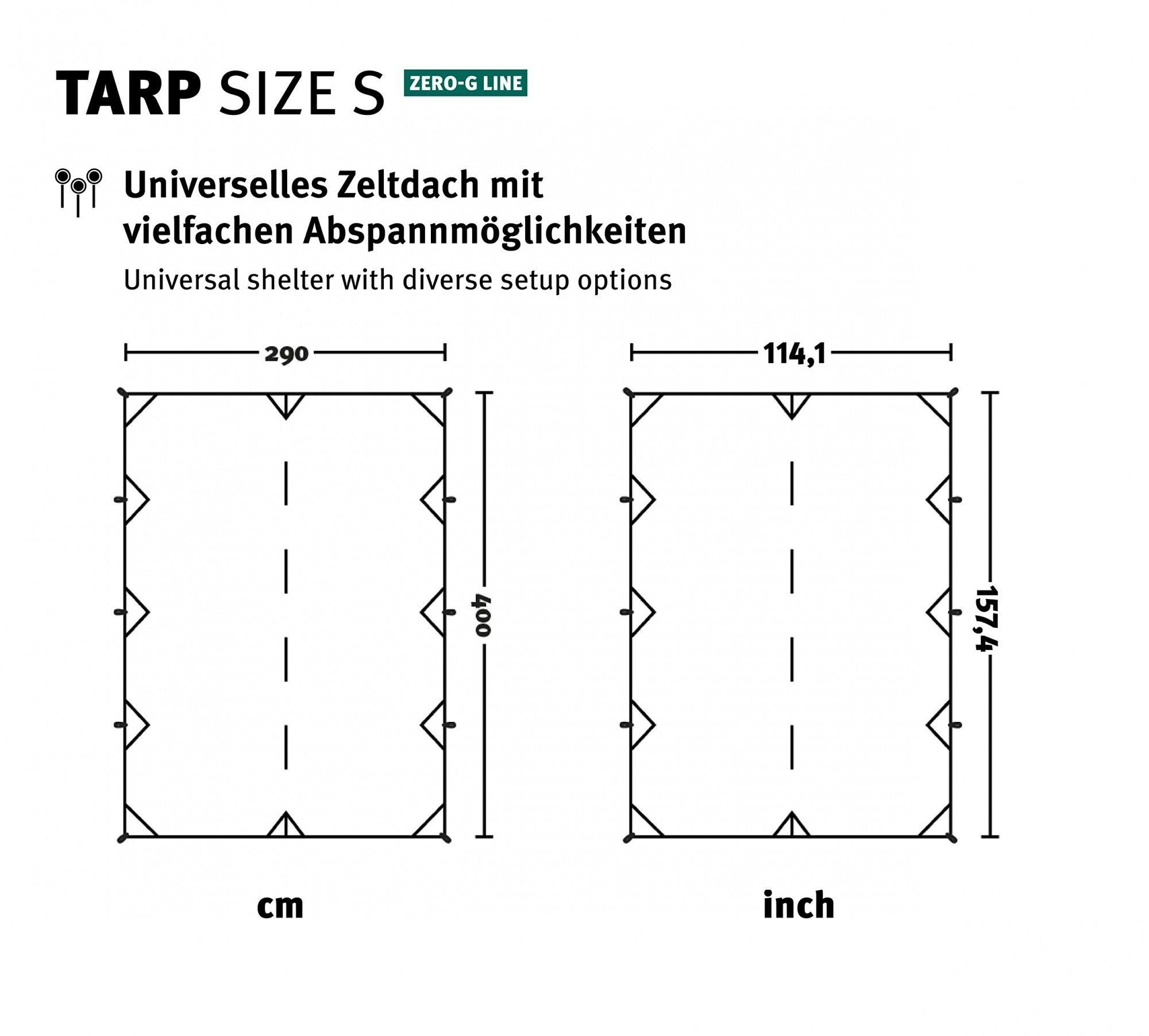 Wechsel Tents Tarp-Zelt Tarp S - Zero-G Line, Personen: 4, Ultraleicht Zeltdach, 400 x 290 cm, Grün