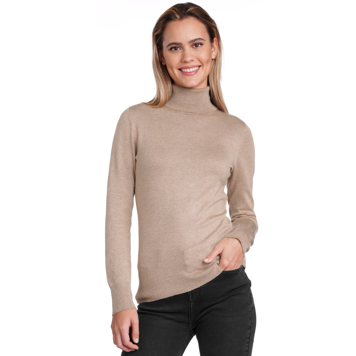 Damen Rollkragenpullover aus Feinstrick