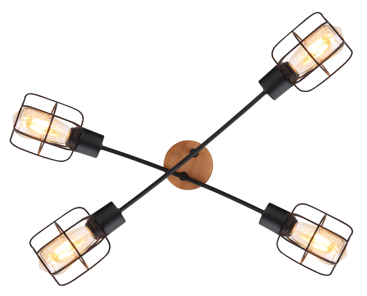 Globo Lighting - WILLA - Deckenleuchte Metall schwarz, 4x E27