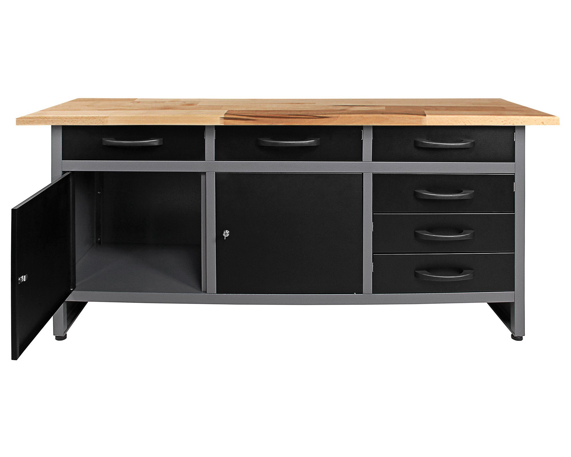 ONDIS24 Werkstatt-Set Karsten 160 cm 2 Schränke LED