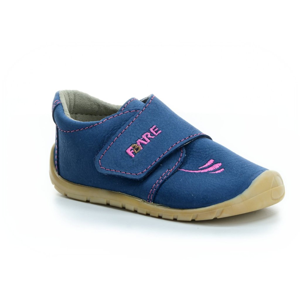 Fare 5012252 blaue Barfußschuhe mit pink Steppung (bare)