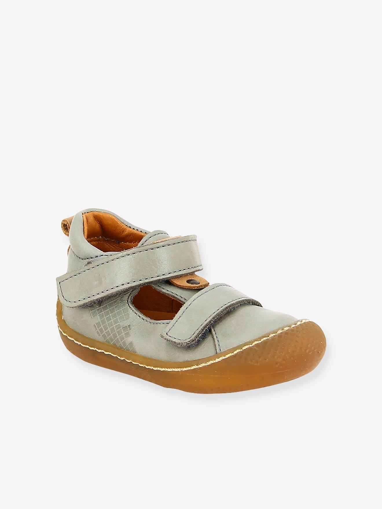 Bottillons salomés cuir bébé garçon Sebastien Babybotte® gris