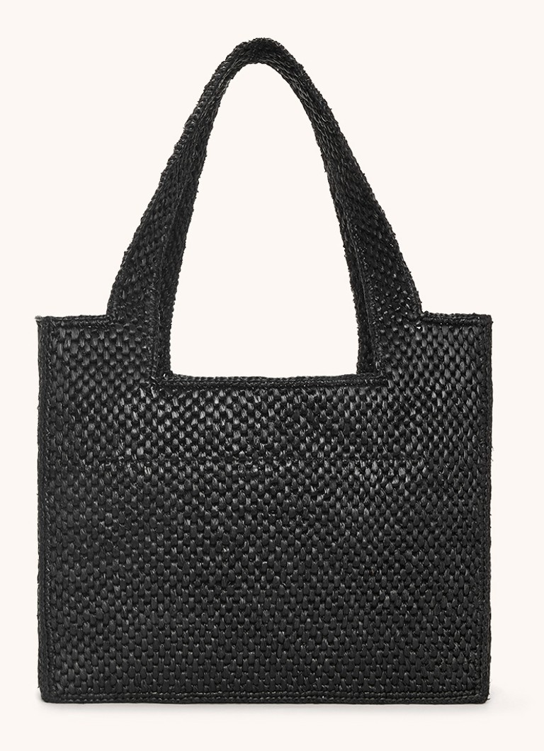 LOEWE Font Medium raffia shopper with detachable shoulder strap