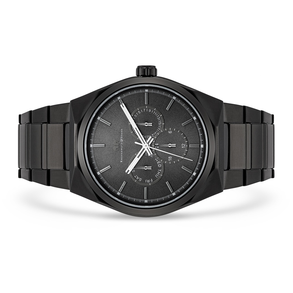 Rhodenwald & Söhne Multifonctions Cooledge en Acier inoxydable en Noir Montre