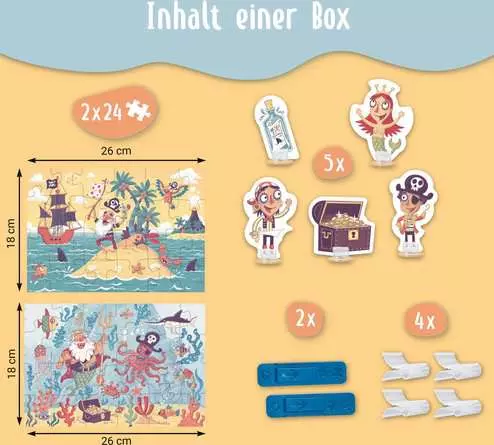 Kinderpuzzle ab 4 Jahren - Piraten auf Schatzjagd - 24 Teile