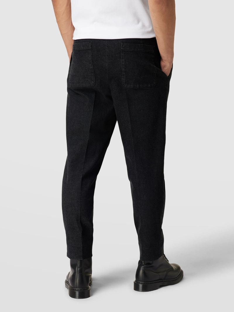 Hose mit fixierten Bundfalten Modell 'MAN WASHED WIDE LEG PANT' in jeans