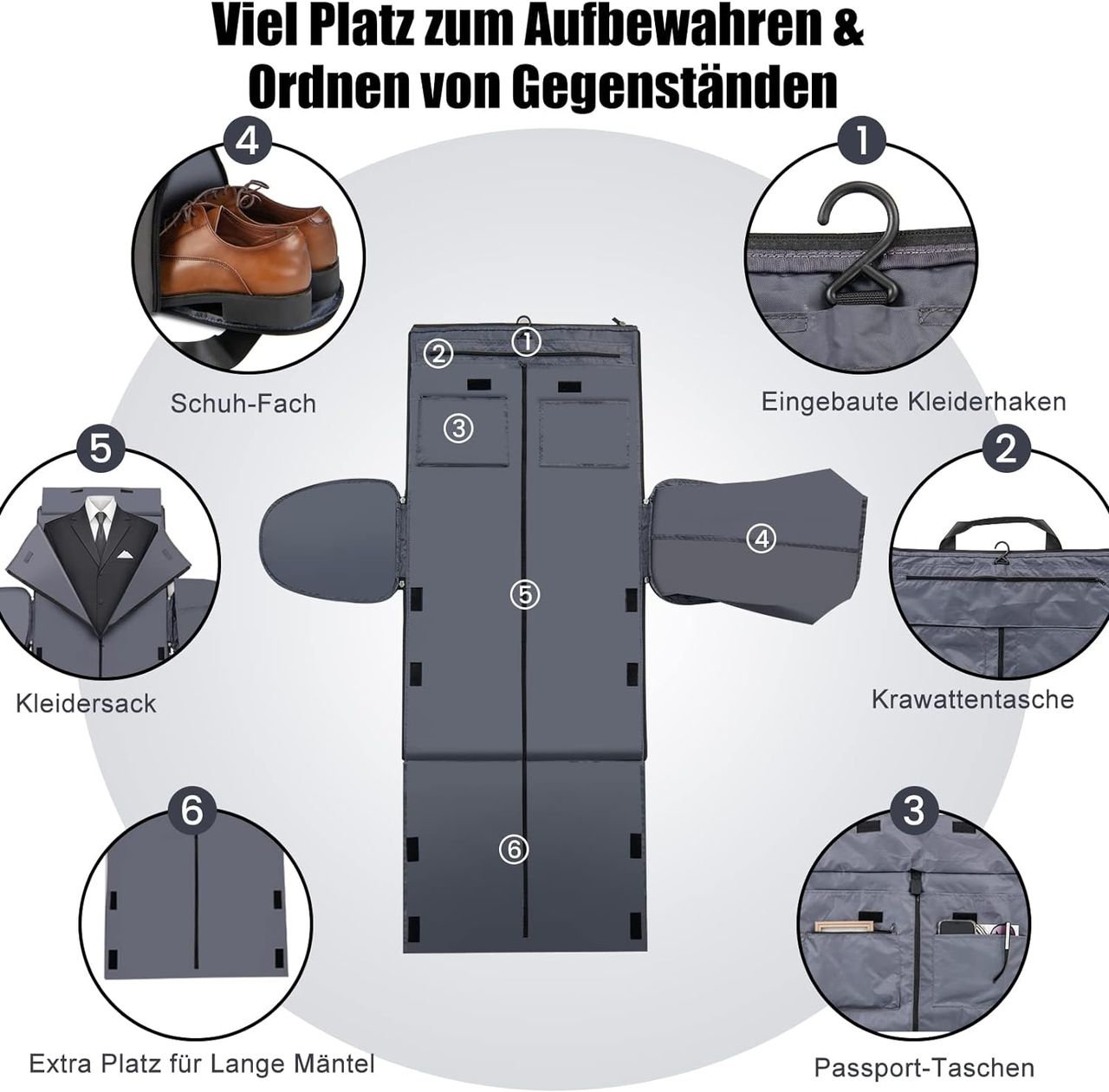 Costway 2-in-1 Handgepäcktasche & Kleiderhängetasche
