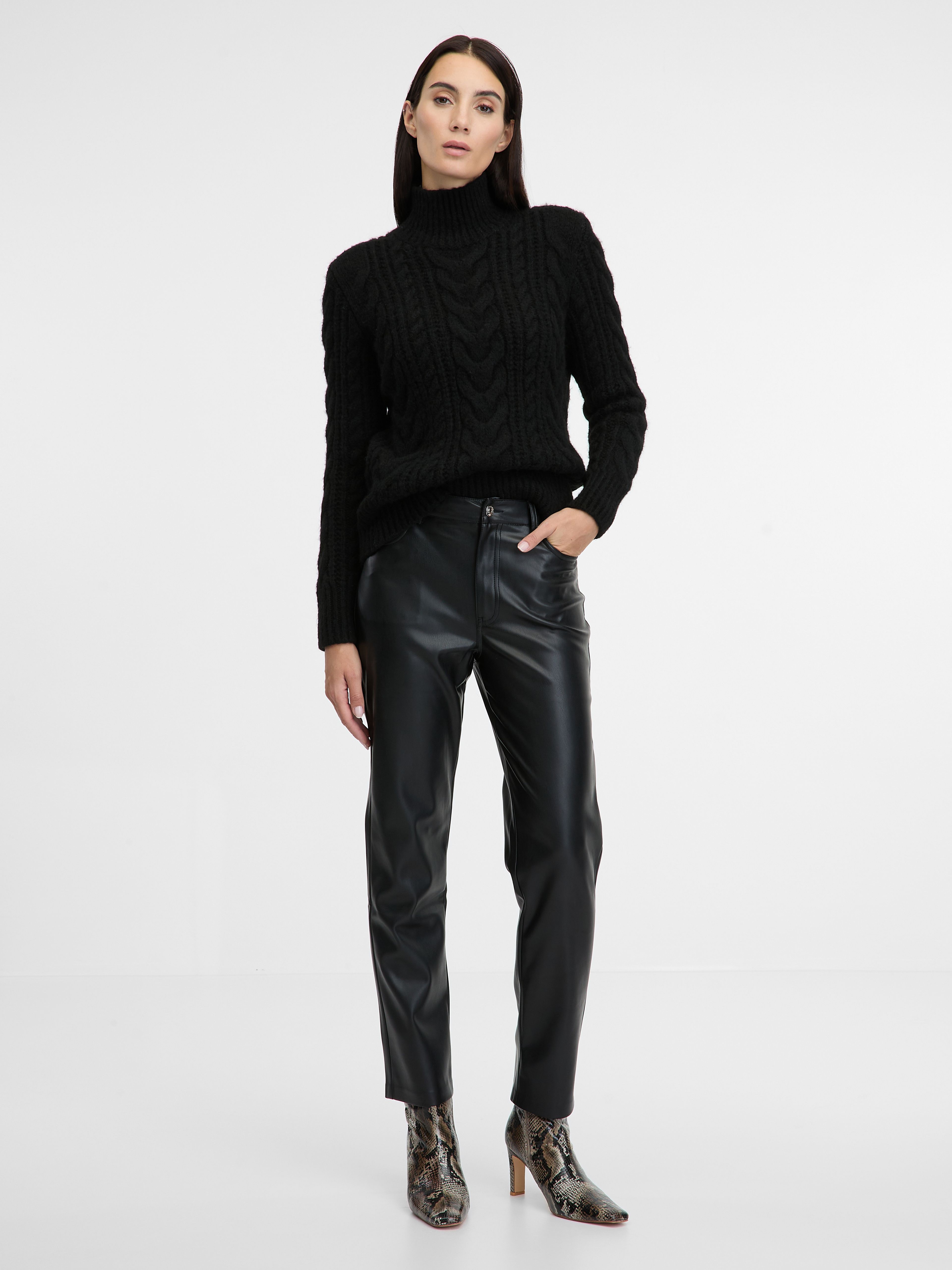 Schwarze Damen Lederhose ORSAY