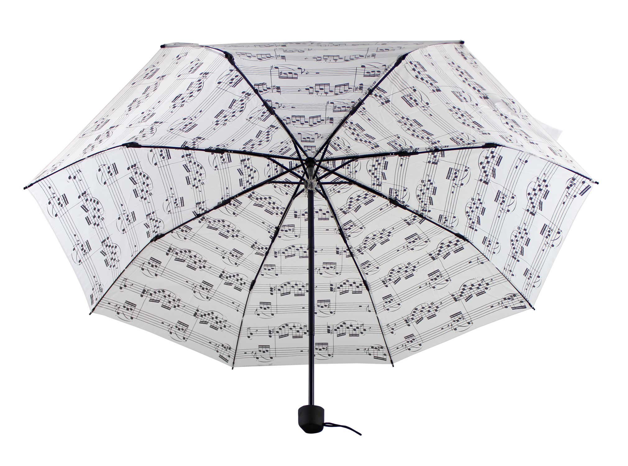 mugesh Taschenregenschirm Taschenschirm Notenzeilen, für Musiker