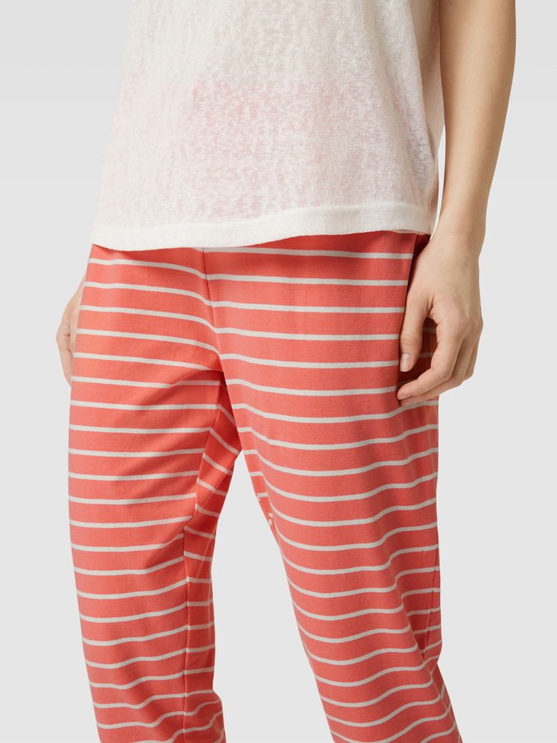 Sweatpants mit Streifenmuster in koralle