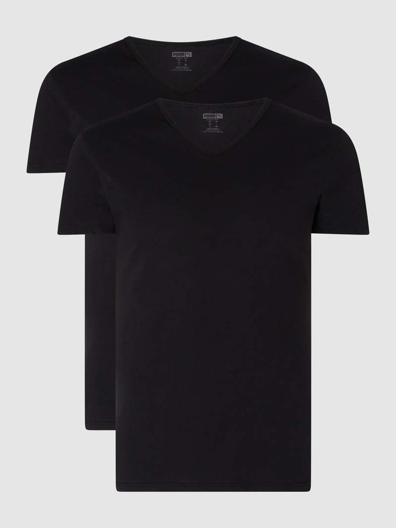 Regular Fit T-Shirt im 2er-Pack in schwarz
