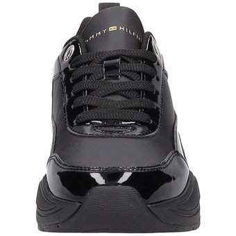 Tommy Hilfiger Womens Chunky Runner Patent in schwarz