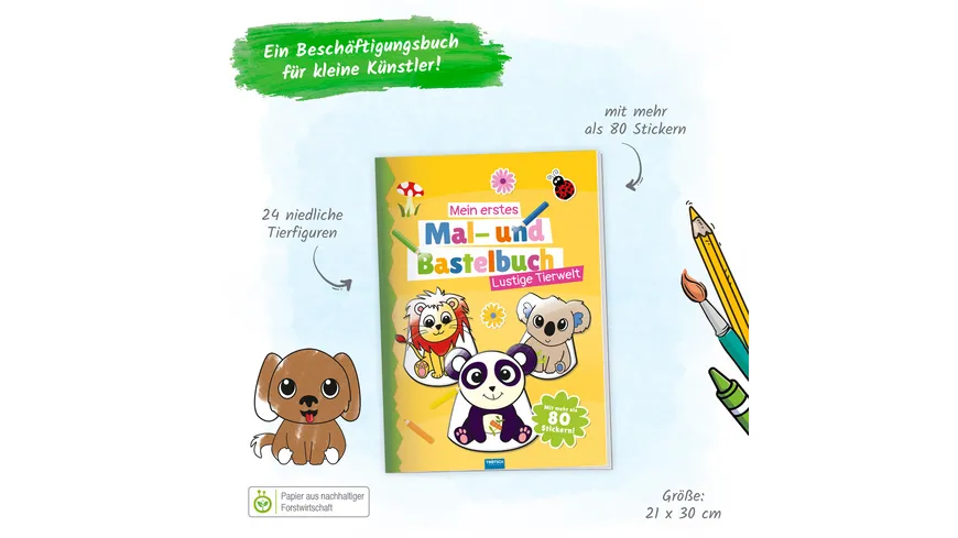 Trötsch Malbuch Bastelbuch Mein erstes Mal- und Bastelbuch Lustige Tierwelt