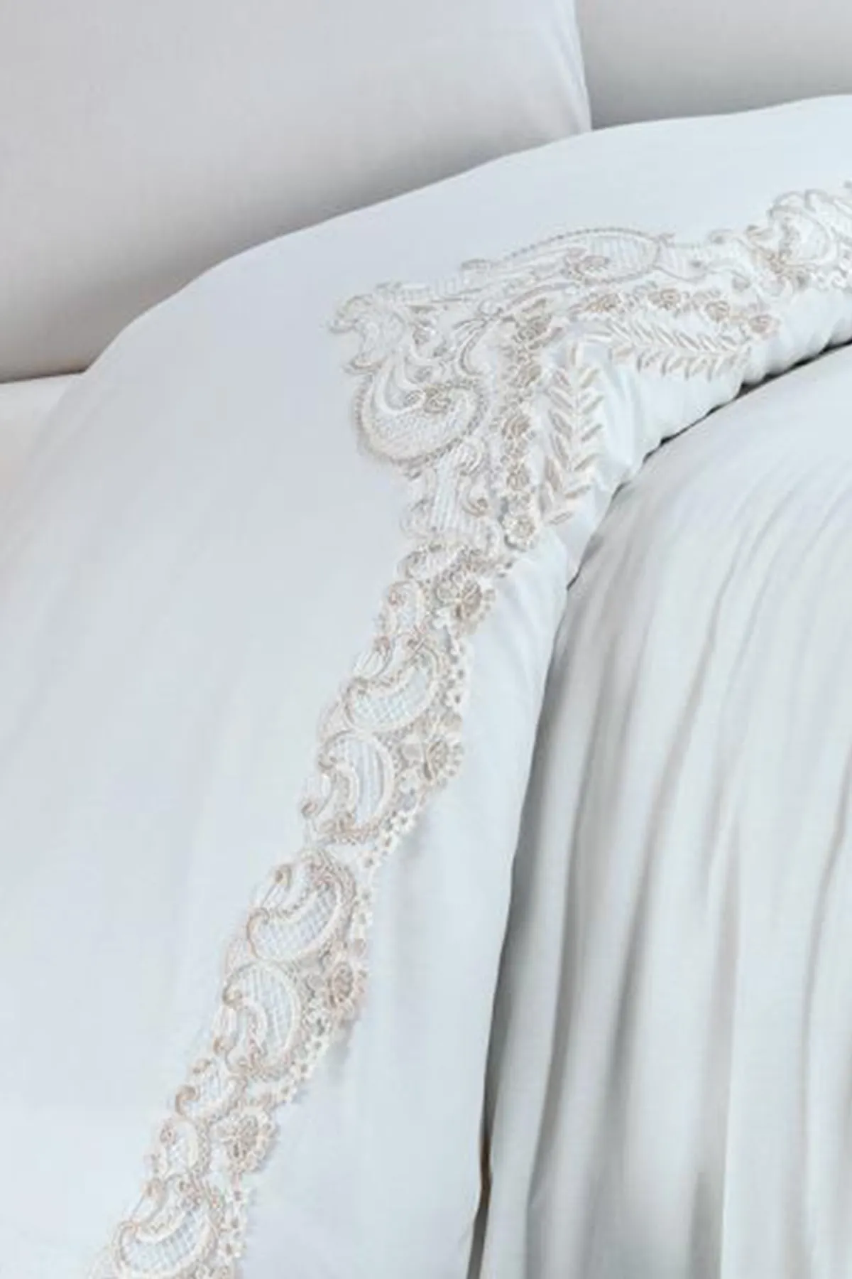 Çeyiz Diyarı  Tiara-Bettbezug-Set, Creme