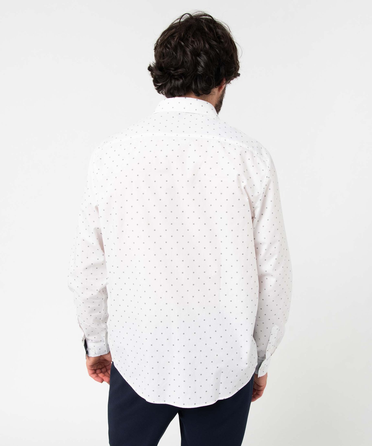 Chemise homme coupe droite à motif fleuri blanc | GEMO