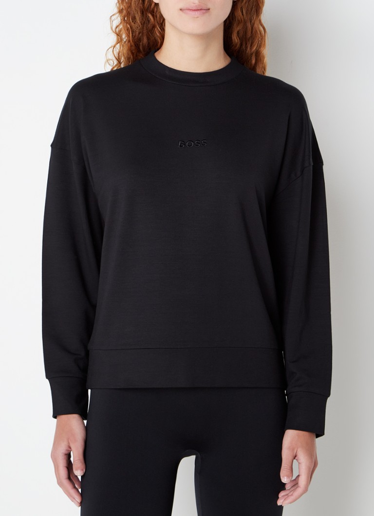 Pulover HUGO BOSS Select Lounge cu logo brodat