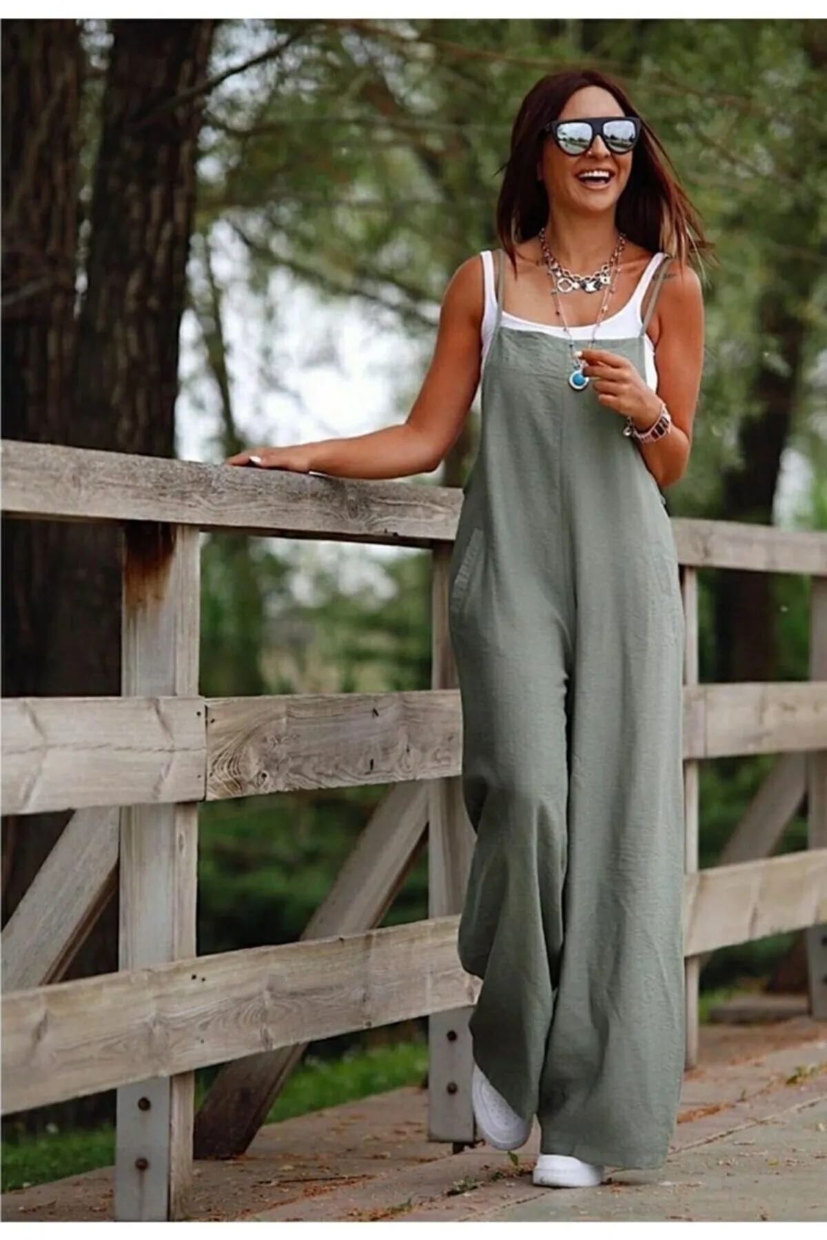 HAKKE  Jumpsuit - Grün - Oversized