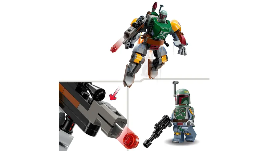 LEGO Star Wars 75369 Boba Fett Mech Set, baubare Actionfigur mit Blaster