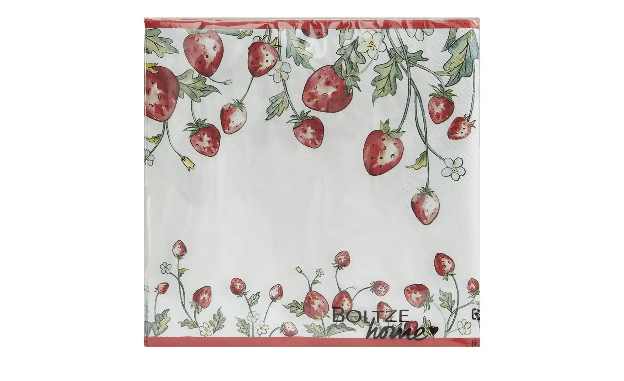 HOME STORY Serviette Erdbeere, 20er Pack, sortiert