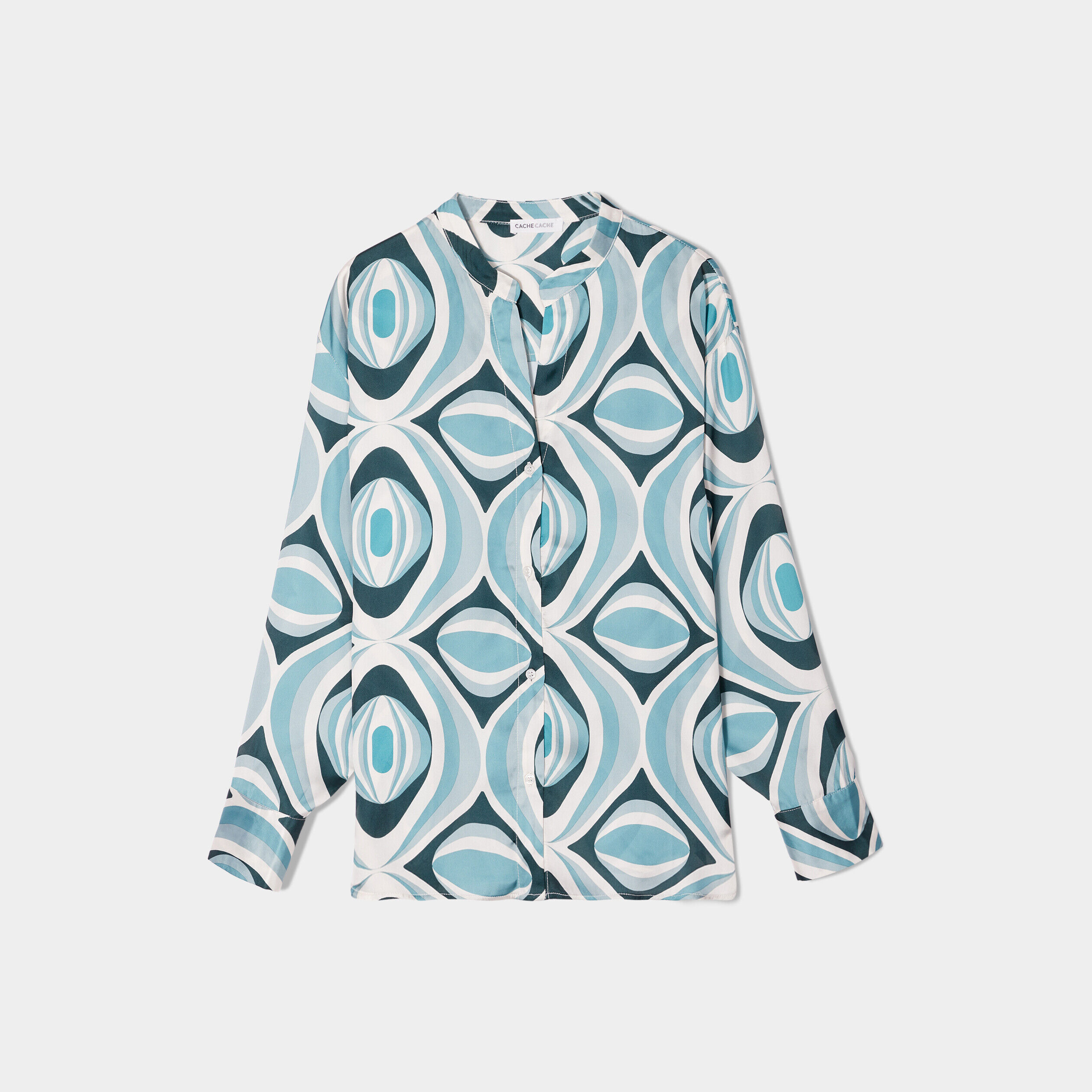 Chemise manches longues vert femme | Cache Cache