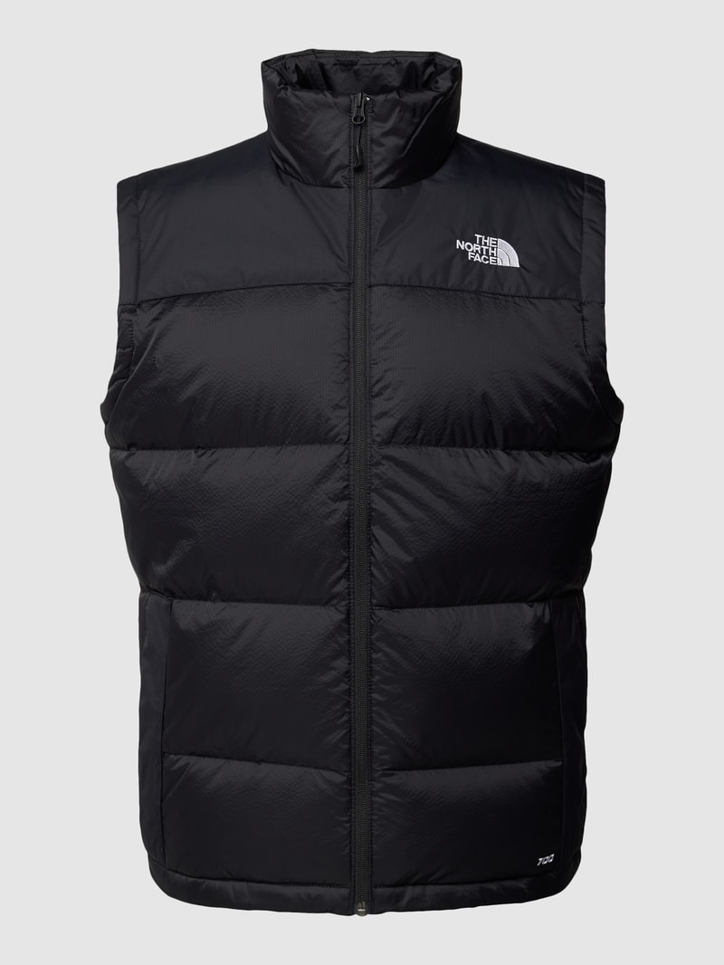 Steppweste mit Label-Stitching in schwarz
