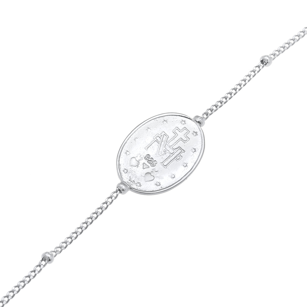 Elli Elli Bracelet Femme Pendentif de la Vierge Marie en Argent Sterling 925 Bracelet
