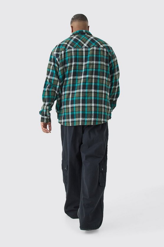 Plus kariertes Overshirt